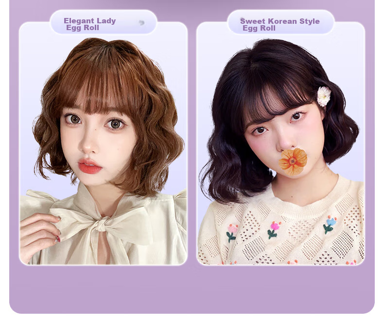LivChic [Same As Celebrity Hairstyle] Egg Roll Hair Curler 36mm, Negative Ion M-Shaped Bidirectional Egg Roll Clip, Hair Protection Curling Iron, Hair Straightener, Curling Tool, Egg Roll Bar S5 5