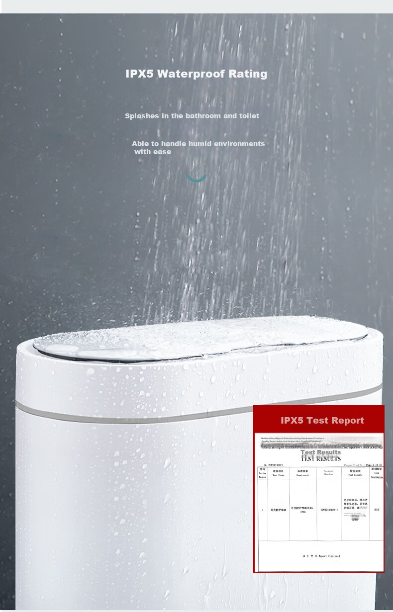 JD Original Smart Sensor Trash Can, Household Bathroom Toilet Narrow Gap Kitchen Garbage Bin with Lid 8