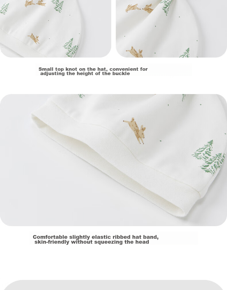 Guaiqixiong Newborn Boneless Cap for Spring And Autumn, Pure Cotton Infant Cap, Cute Head Protection Hat 13