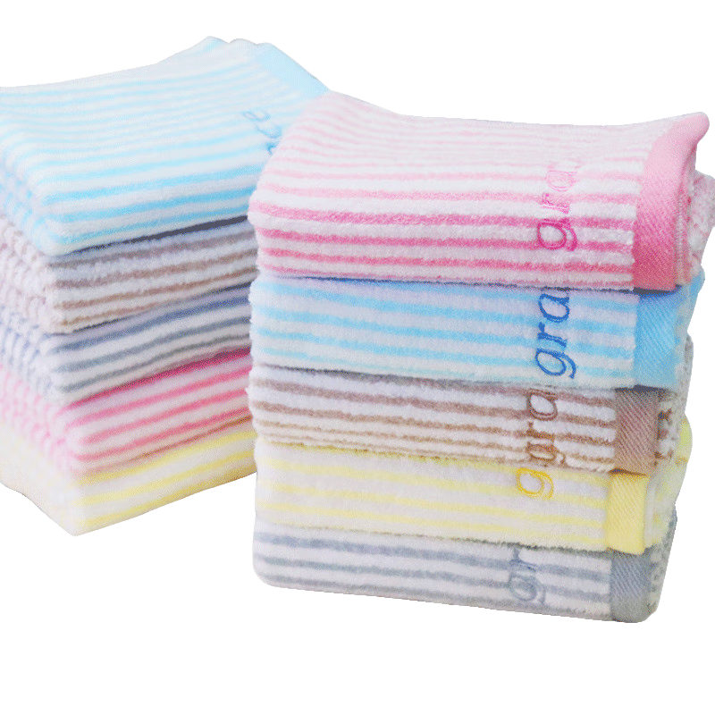 Grace Antibacterial Towels, Pack of Ten, Semi-Spun Embroidered Comfortable Pure Cotton Face Towels for Sports, Random Combinatio