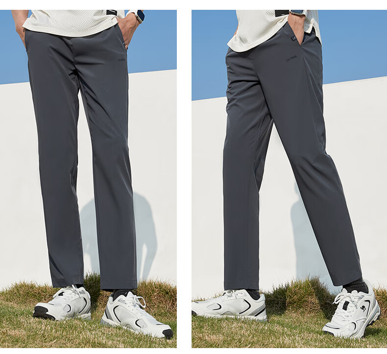 CAMEL Ice Silk Casual Pants for Men, Summer New Loose Straight-Leg Quick-Dry Sun Protection Dad Running Sports Trousers 6
