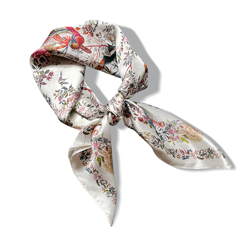 Hangsilu Silk Scarf for Women, Mulberry Silk Square Scarf, Fashionable Neck Warmer, Birthday Gift, Mid-Autumn Festival Gift for Mom, Elders And Teachers