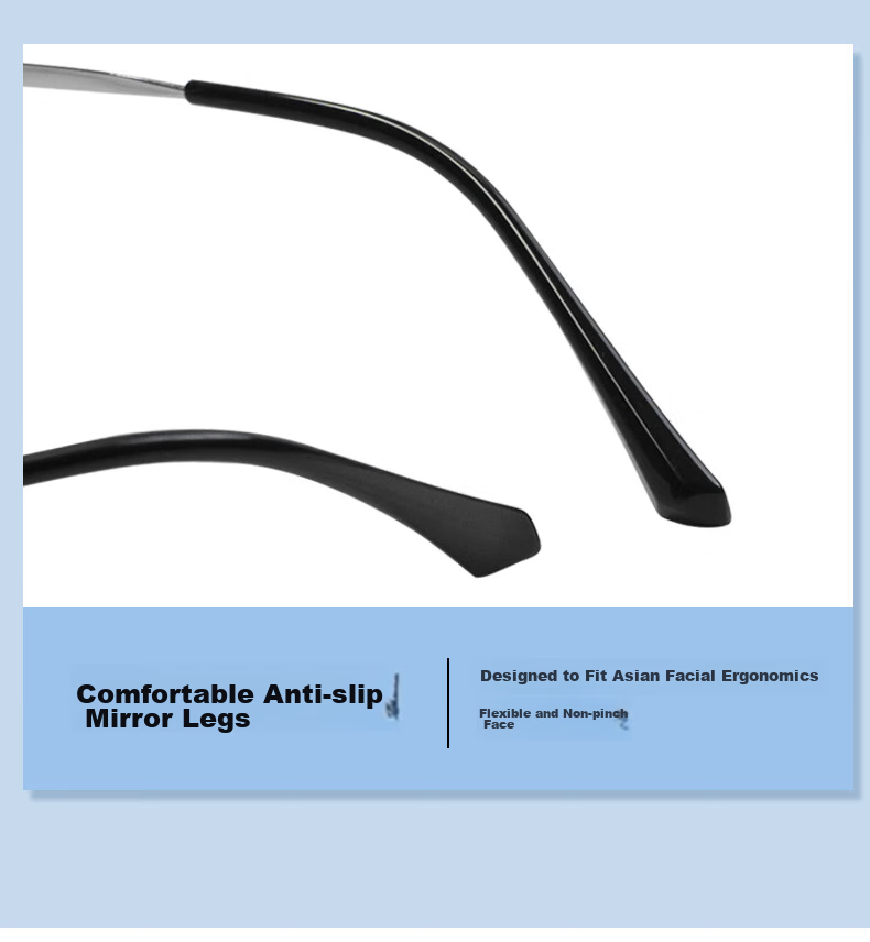 VGO Anti-Blue Light And Radiation Protection Glasses for Men And Women, Titanium Frame Non-Prescription Glasses for Online Classes, Protective Eyewear for Myopia, Frame 10077 Black Silver 8