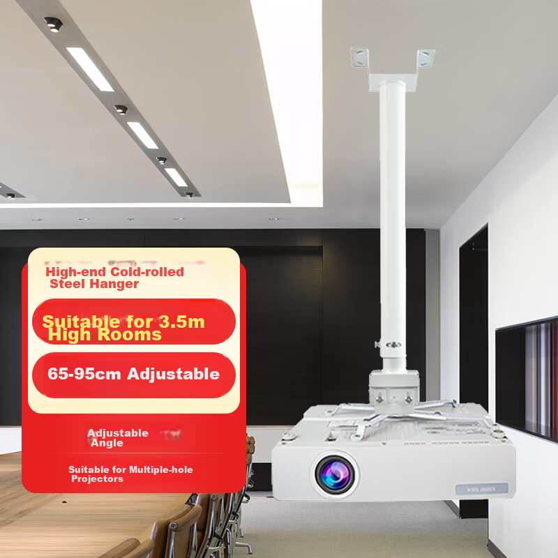 HONGYING Projector Ceiling Mount, Extendable 0.65-0.95 Meters, Suitable for Epson, BenQ, Panasonic, Sony, White Color