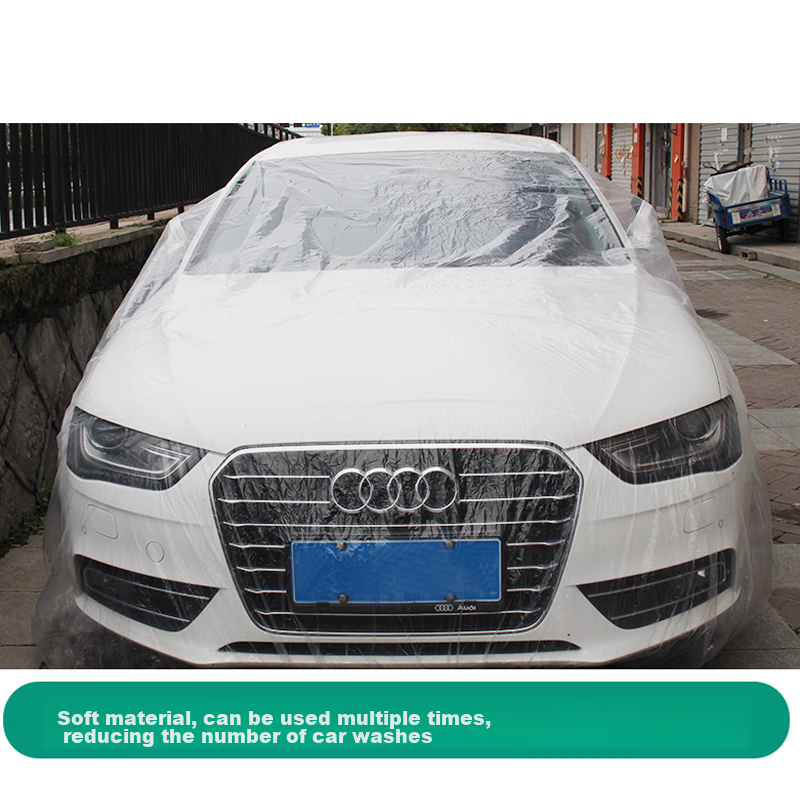 BWNK Disposable Car Cover, Waterproof And Dustproof, Plastic Transparent Car Cover, Thickened M Size [Compact Sedan] 10