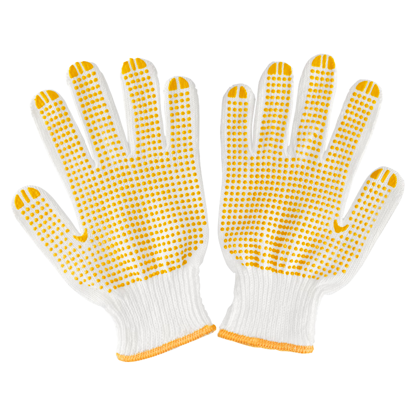 Shengfang Cotton Work Gloves, Thickened with Dotted Grip, Non-Slip, Wear-Resistant, for Construction Sites And Manual Labor, 600 Dots Per Pair, 12 Pairs