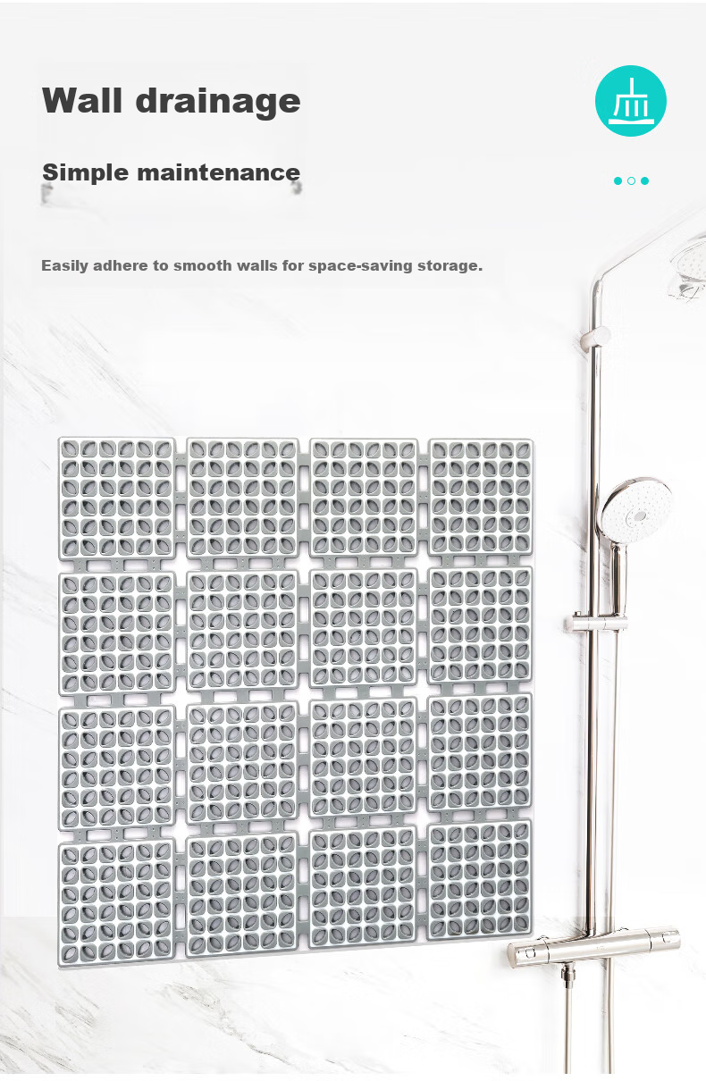 Dajiang TPE Bathroom Non-Slip Mat, Elderly Bathing Anti-Fall Floor Mat, Shower Room Bathroom Non-Slip Mat, 60x60cm 9