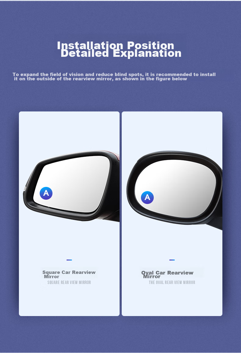 KOOLIFE Car Rearview Mirror Small Round Mirror, Reversing Mirror, Car Auxiliary Blind Spot Assist Wide-Angle Reflective Mirror, Small Round Mirror, Reversing Aid, High-Definition, Rainproof, 360-Degree Adjustable 19
