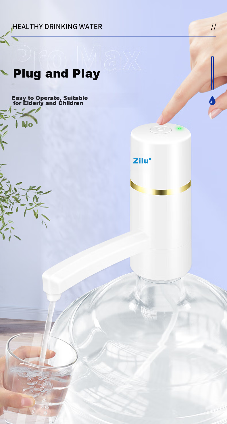 ZILU Electric Water Dispenser with Dual Pumps, Faster Water Flow, Long Spout, 2000mAh Extra Large Battery 5