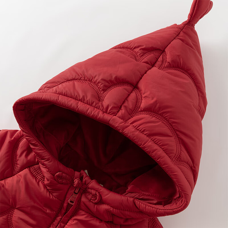 David Bella Kids Winter Cotton Jacket Girls Chinese Style Waterproof Hooded New Year Red Festival Coat