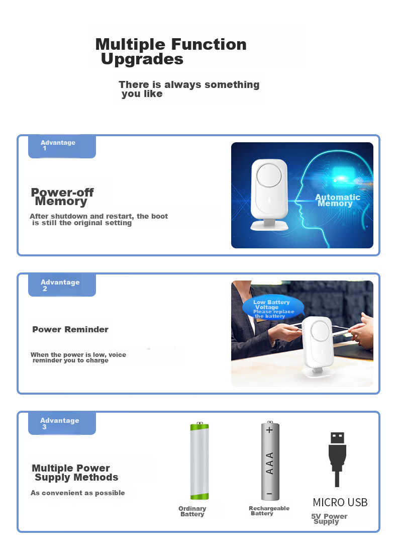 Dahong Welcome Sensor Door Chime for Shops, Separate Entrance Bell, Store Greeting Bell, Infrared Voice-Activated 220L 8