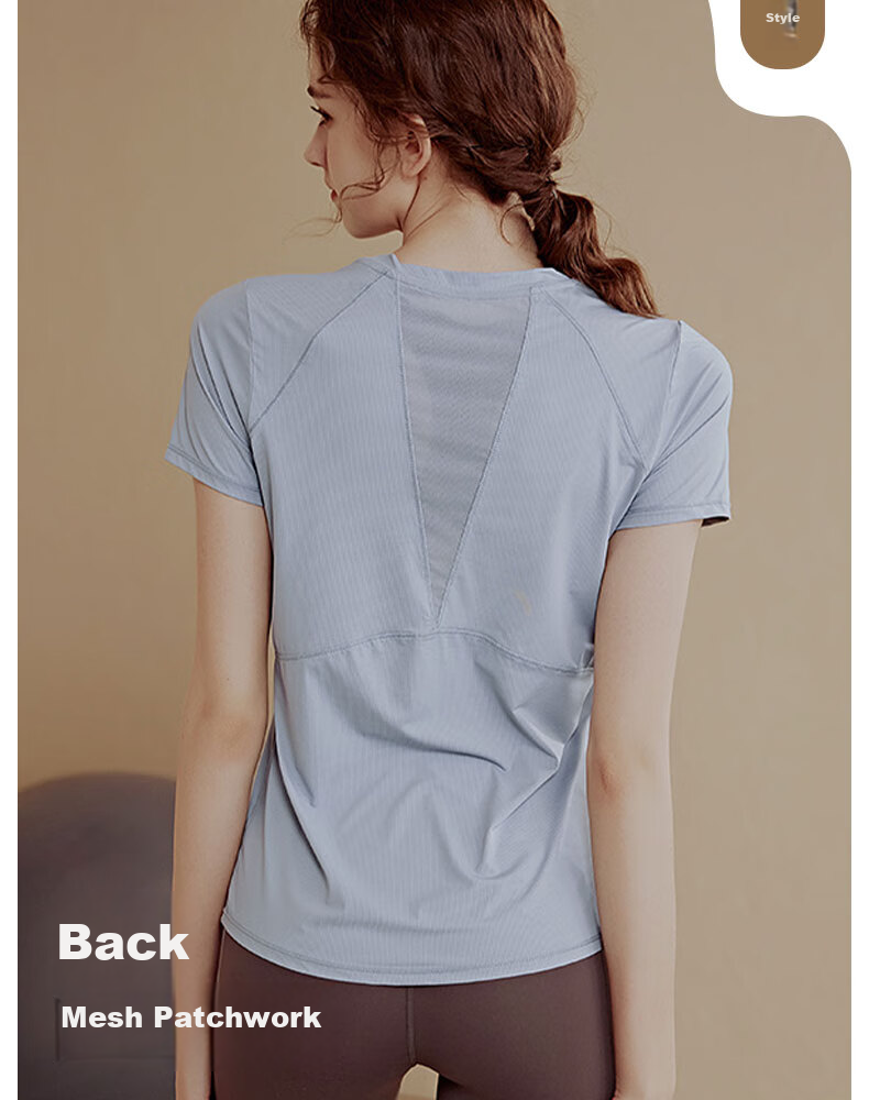 XUEXIMAN Yoga Top for Women, Fitness Short-Sleeve Shirt, Running Sports Slim-Fit Workout Top, Pilates Training Wear 6