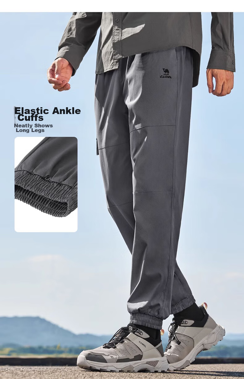 CAMEL Men's Sports Casual Pants, Water-Repellent Woven Jogger Sweatpants, J13CAVLR060, Phantom Black, XL 8