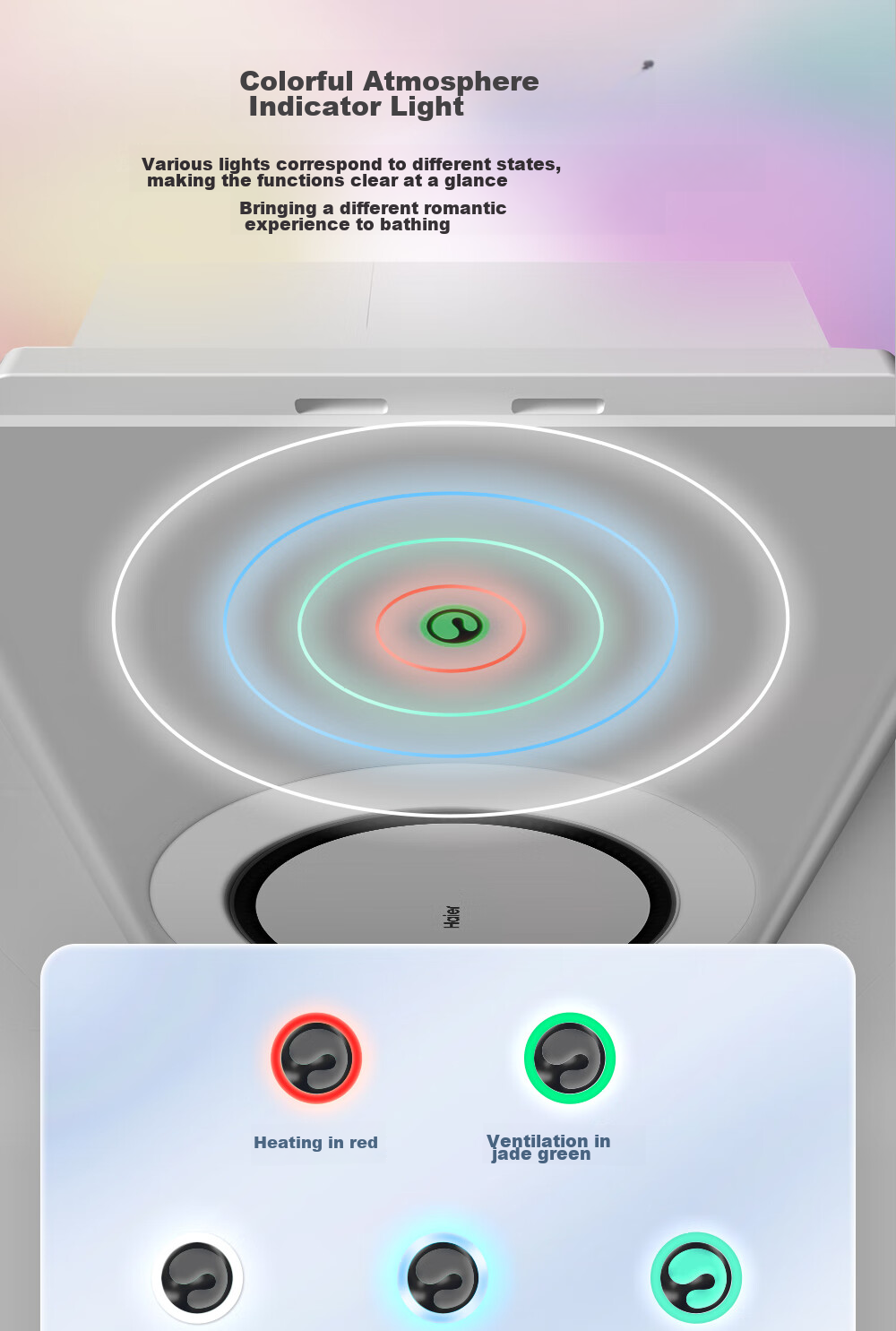 Haier Intelligent Warm Air Bathroom Heater, Circular Series, Integrated Lighting And Exhaust Fan, Heater E360U1 for Bathroom 8