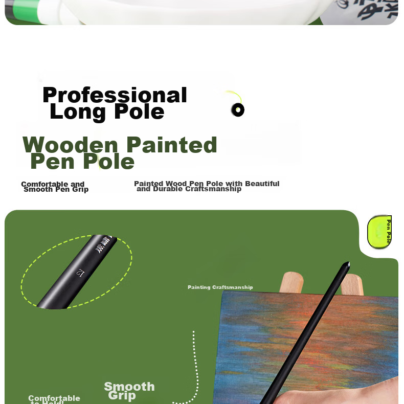 Kongse Watercolor Brush, Nylon Black No.6 Duck-Bill Shape Brush, Oil Painting Brush, Acrylic Paint Brush, Watercolor Brush Set, Art Student Special Long Handle Nylon Flat Brush, Painting Tool Brush 10