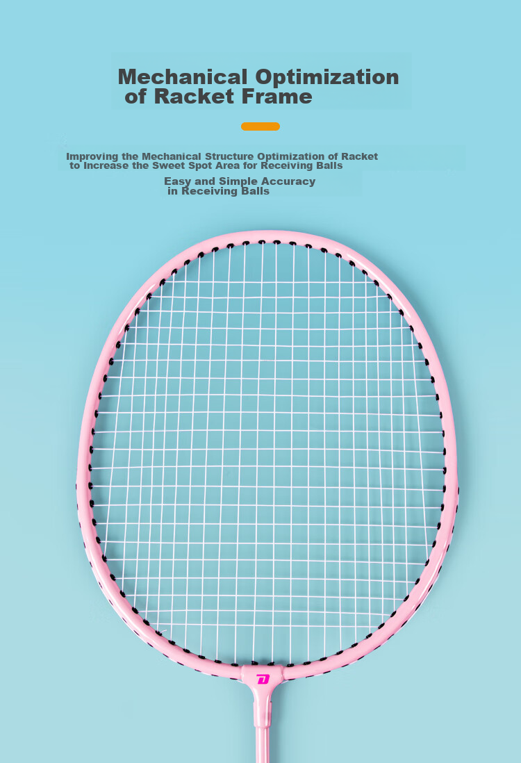 DHS Badminton Racket Set for Beginners, Double Rackets for Entry-Level Training, Alloy Model EG100 with Shuttlecock Included 3