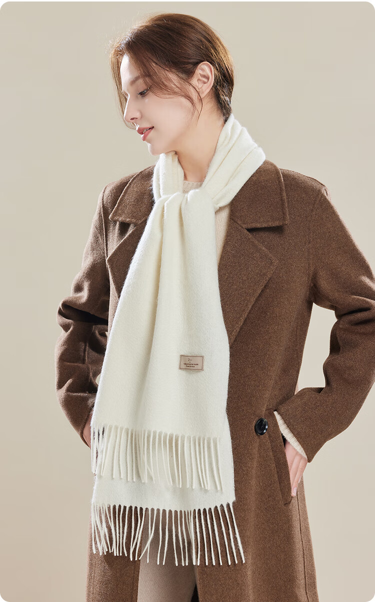 JIUMU 100% Cashmere Scarf for Women, Autumn And Winter Shawl, Warm Neck Wrap, Gift for Girls, Mid-Autumn Festival Birthday Present, Gift Box Set 11