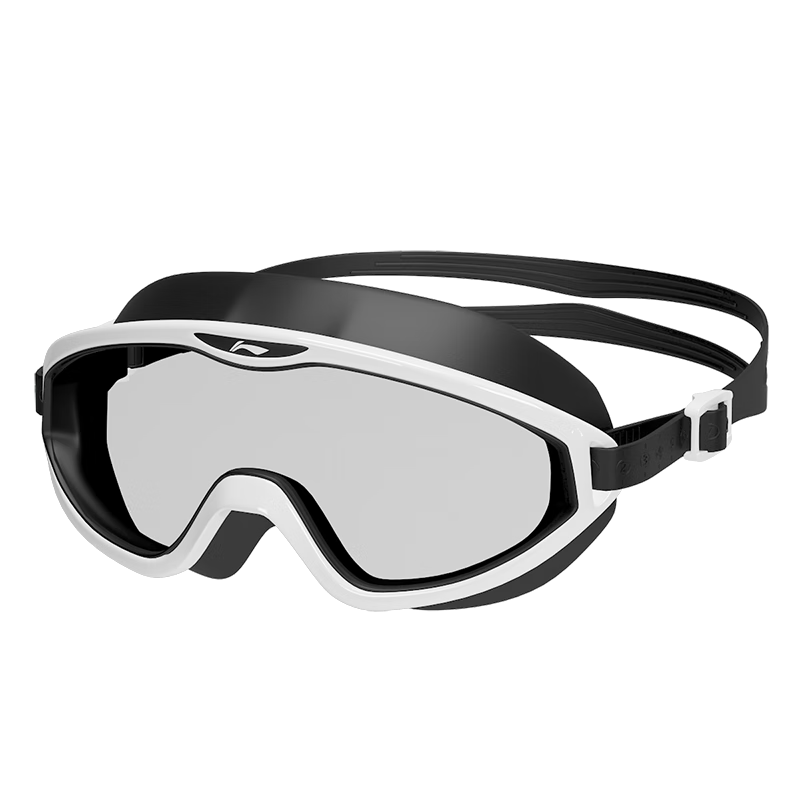 Li-Ning Swimming Goggles, High-Definition Anti-Fog Waterproof Large Frame Swim Glasses for Adults Men And Women Diving Goggles LNJT271-6 Black