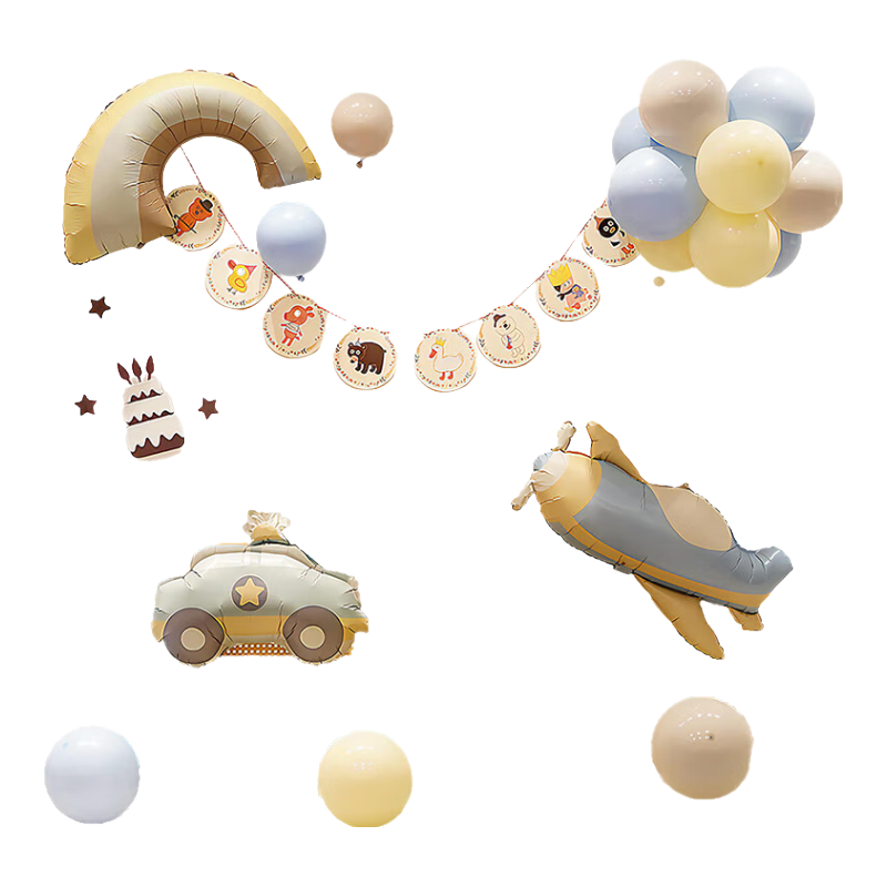 Duomeiyi Birthday Scene Decoration, Birthday Balloons for Children, Girls And Boys, Balloon Decorations, First Birthday Setup, Milk Blue Set