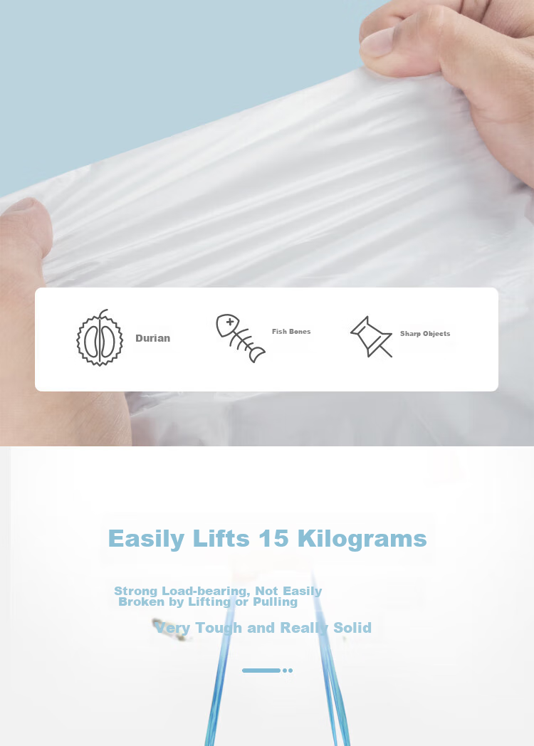 JD Jingzao Tear-Free Drawstring Garbage Bags 45x50cm 300pcs Extra Thick 20μ 2-Layer Handle Kitchen Household Medium Size 5