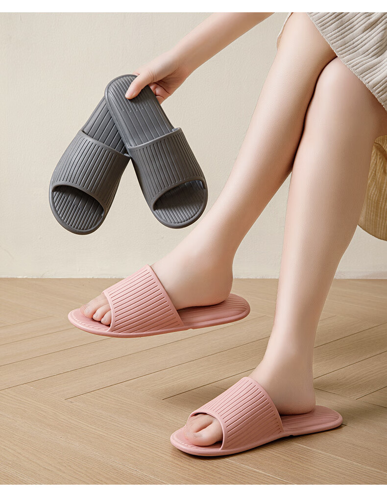 GUOLUOFEI Foldable Portable Ultra-Light Slippers for Travel And Business Trips, Hotel Bathroom Slippers for Men And Women in Summer, Gray, Size 44/45 7