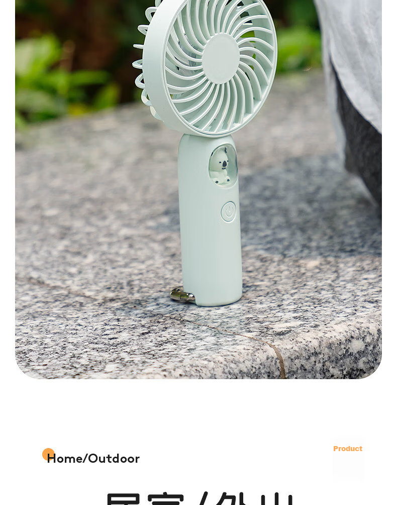 Kelleia Handheld Mini Fan, USB Fan, Portable Electric Fan, for Students, Office, Dormitory, Long Battery Life, Outdoor Travel, QL-F1, Mint Gree 10
