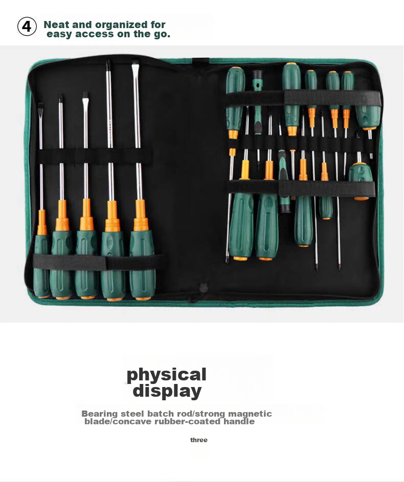 GREENER Magnetic Screwdriver Set with Phillips And Flathead Bits, Household Repair Tool Kit, 8-Piece Set 6