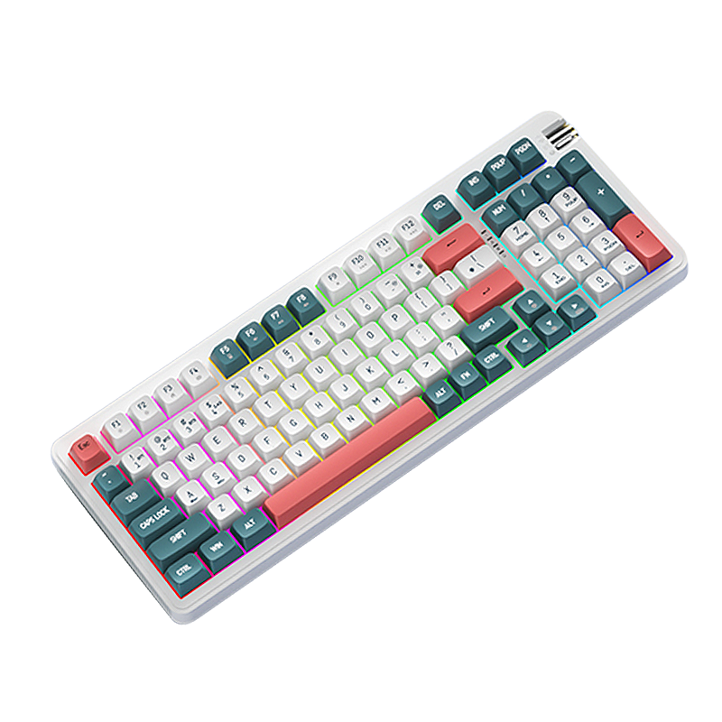 Aigo AG98 Customizable Keyboard Mechanical Gaming And Office Keyboard RGB Backlit Full Hot-Swappable Tri-Mode Gasket Structure Interstellar Journey - Kaiva Ice Cream Pro