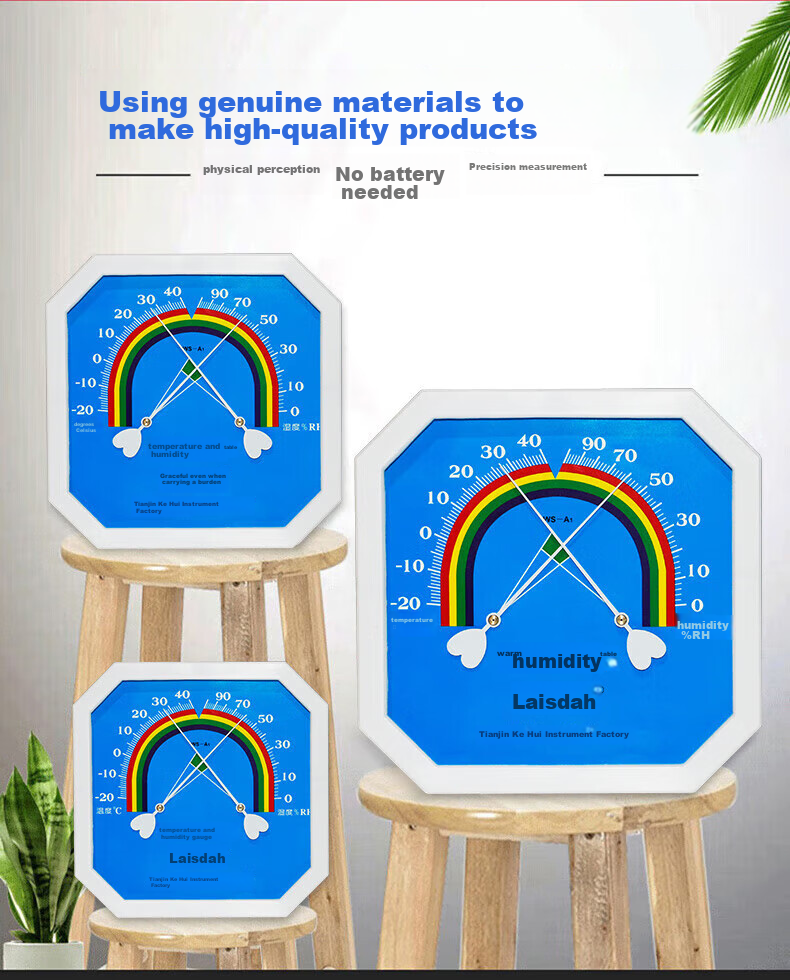 Laisida Kehui Octagonal Wall-Mounted Thermometer Hygrometer, Industrial High-Precision Household Baby Indoor Pharmacy Temperature And Humidity Meter 1