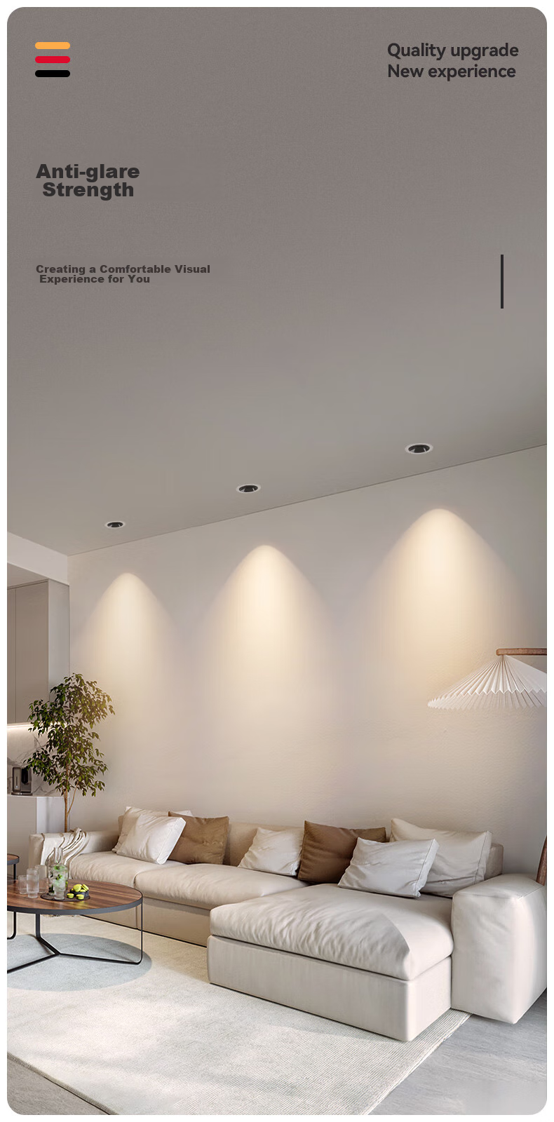 CDN LED Spotlight, Recessed, for Home Use without Main Light, Full Spectrum Anti-Glare Wall Washer, 9W, 4000K, 36° 15