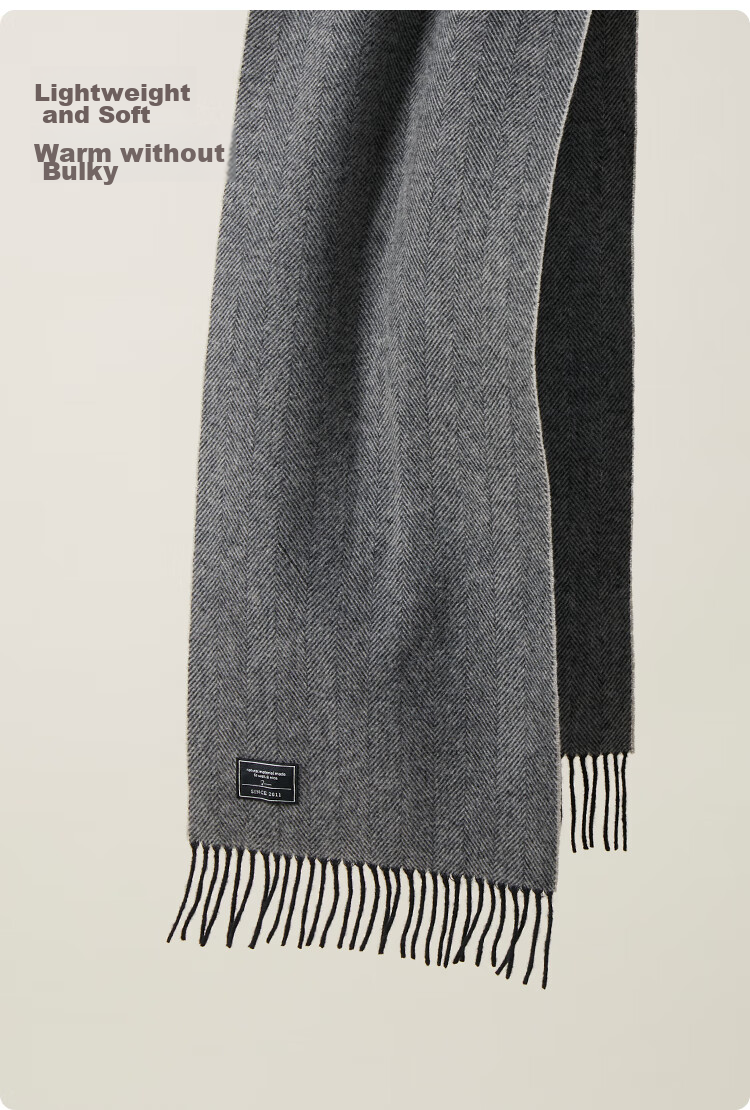 JIUMU Pure Wool Scarf for Men, Autumn And Winter Warm Neck Warmer, Gift for Men, Fathers, Mid-Autumn Festival, Birthday Present, Gift Box Packaging 8