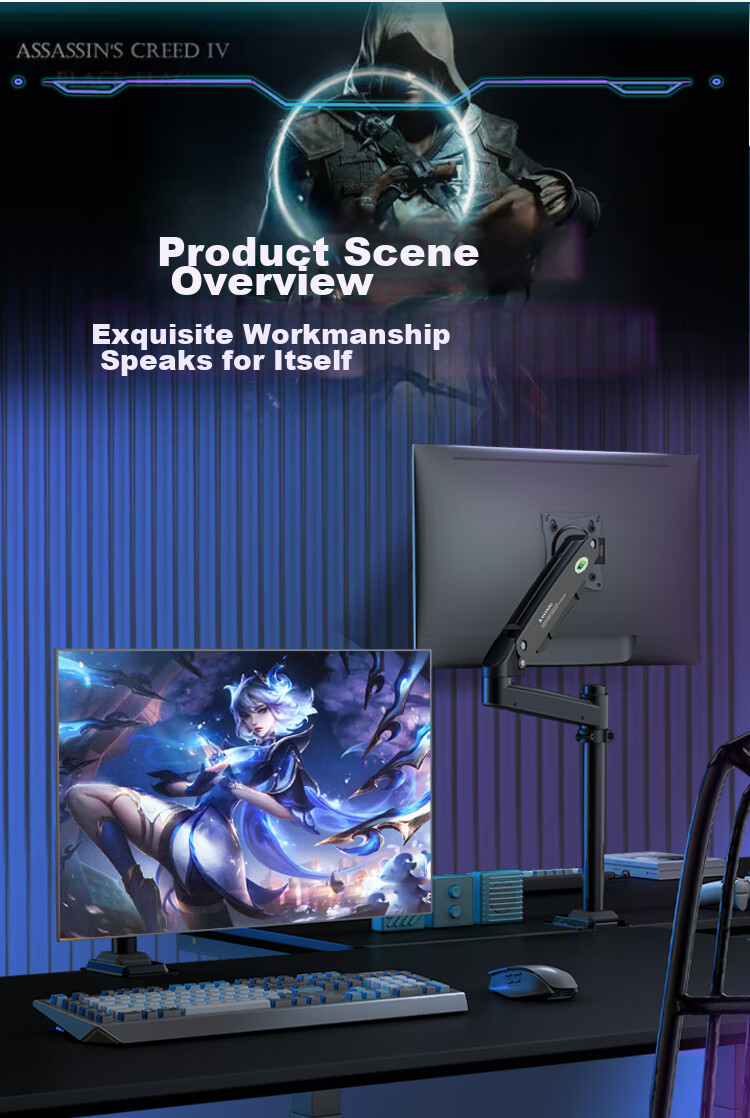 KALOC Monitor Stand, Monitor Arm, Mechanical Arm Display Stand, Computer Stand, Monitor Suspension Arm Bracket, Inverted Monitor Stand, Computer Desk Bracket DH100 14