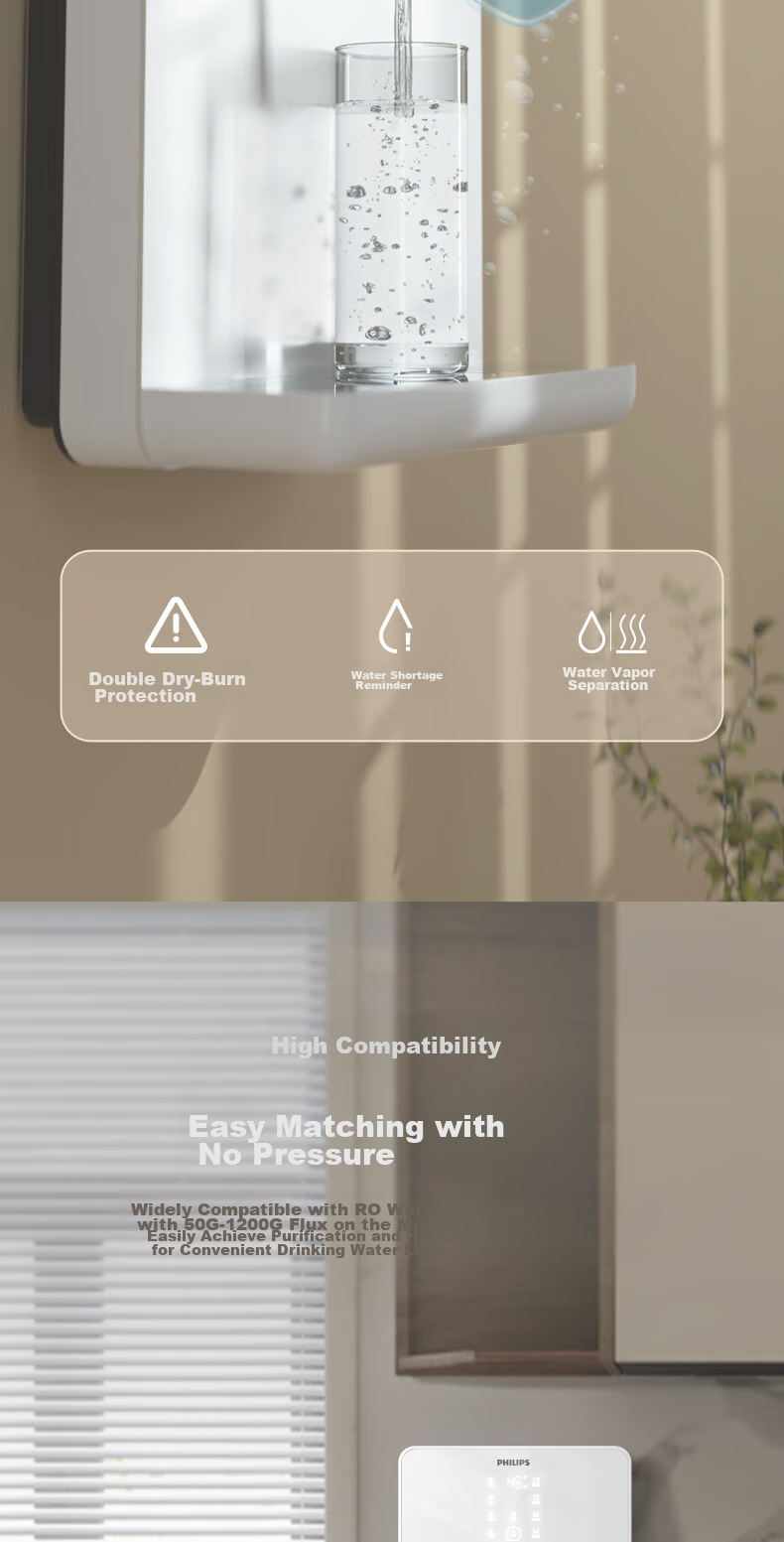 PHILIPS Household Instant Hot Drinking Wall-Mounted Fast Heating Water Dispenser ADD4824, Compatible with Home Reverse Osmosis Water Purifier 8