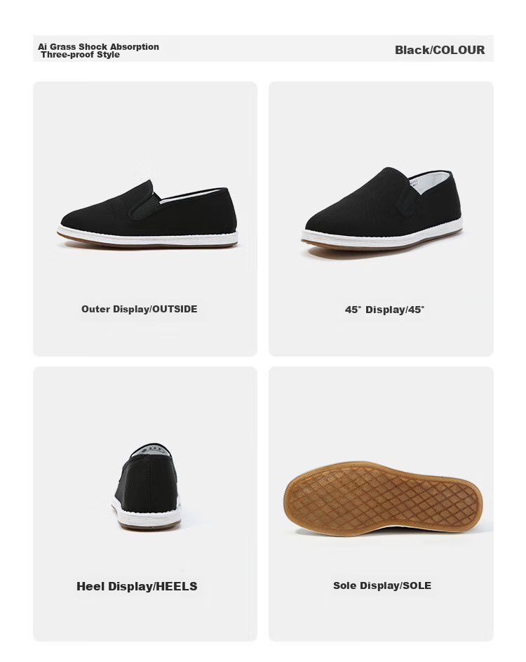 Laomeihua [Classic Mugwort Style], Traditional Beijing Cloth Shoes with Thousand-Layer Sole, Breathable And Foot-Friendly Slip-Ons, Size 38 23