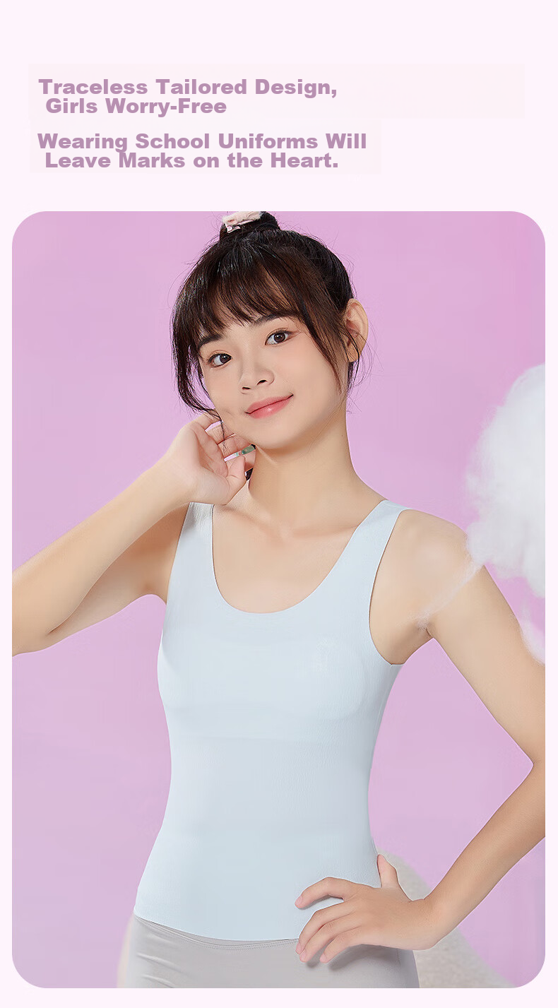 YUZHAOLIN Girls' Underwear for Puberty, Ages 12-16, Long Style, for Middle And High School Students, Teenage Girls' Bra, Girls' Camisole 5