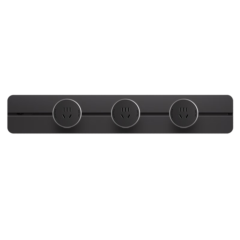 DELIXI Track Socket Upgraded New Borderless Wall-Mounted Rail Socket 60cm Rail + 3 Five-Hole Sockets Iron Gray