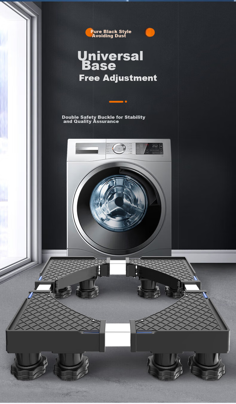 Beishi Washing Machine Base, Refrigerator Base, Pulsator Drum Washing Machine Base with Height-Increasing Stand, Non-Slip Shock-Absorbing Universal Base for Multiple Brands of Washing Machines And Refrigerators, 8 Large Feet 3