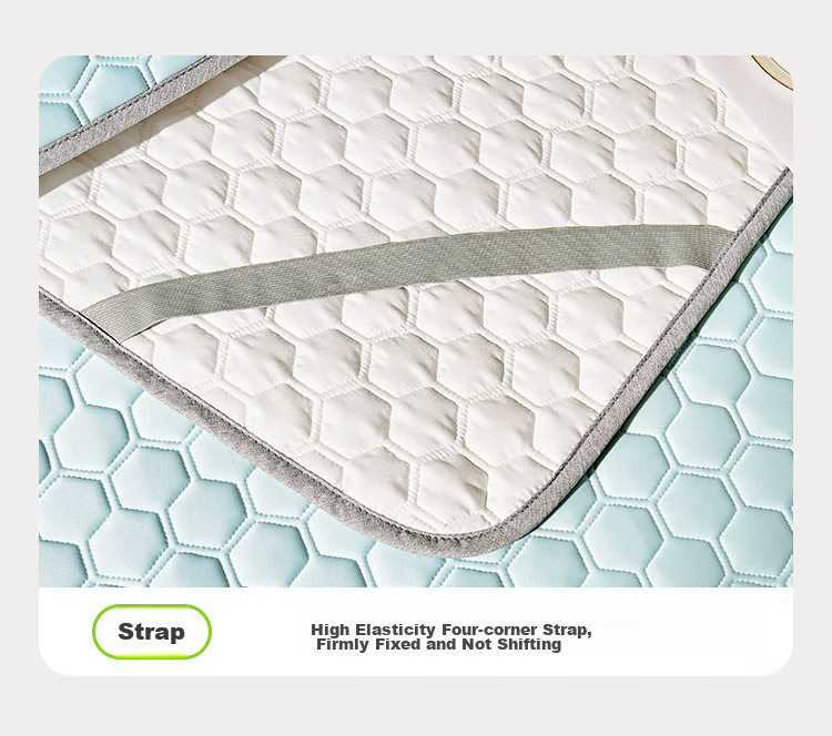 Laoxijiang Class A Latex Mat Cooling Mat Double Size Three-Piece Set Light Blue 180*200 [Machine Washable] 15