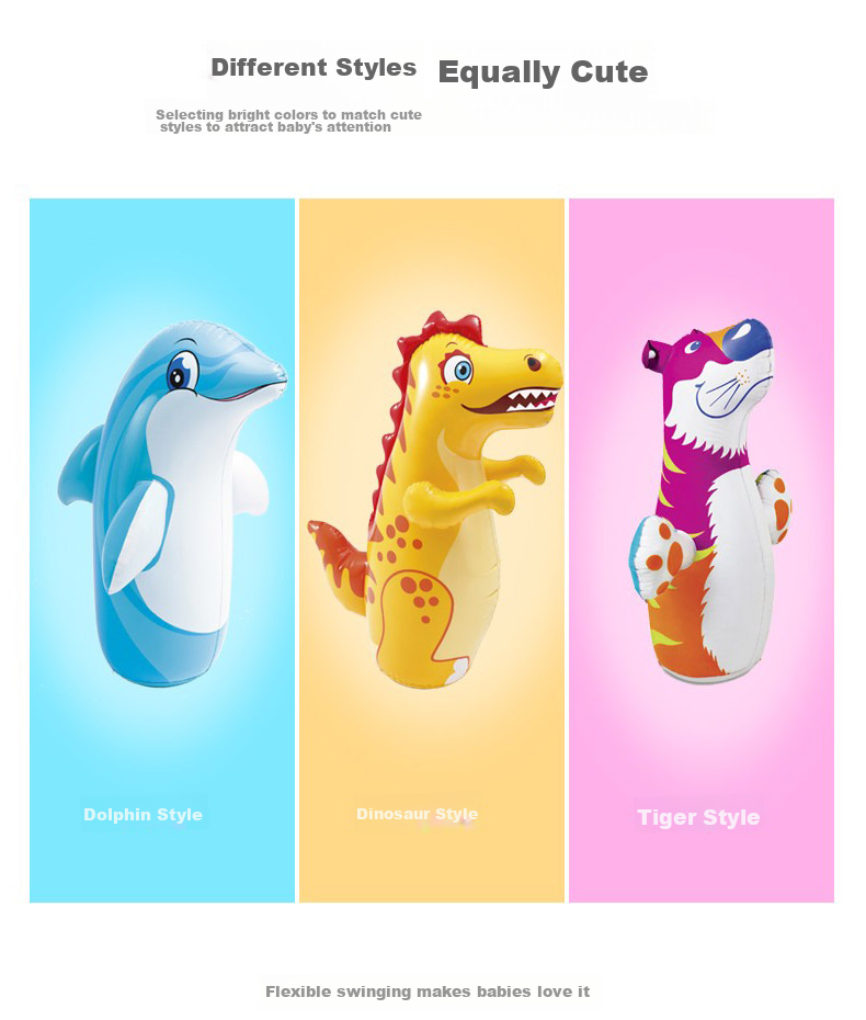 INTEX Inflatable Punching Bag, Children's Fitness Boxing Exercise Toy, Dinosaur/Dolphin/Magical Dragon Sandbag Water Bag Style Randomly Sent 6