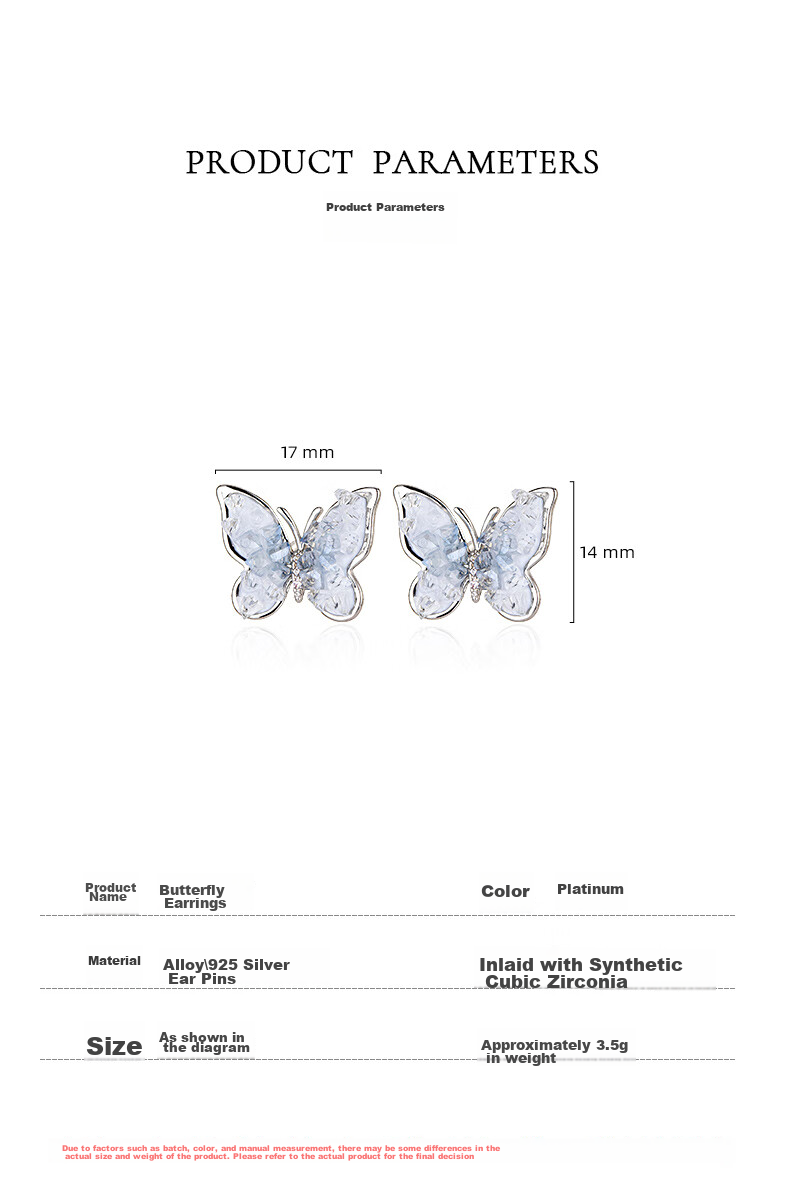 Qlady Crystal Butterfly Elegant Stud Earrings for Women, Pure Silver Earrings, New Style 2026 New Year High-End Silver Jewelry Earrings, Unique Ear Studs 2