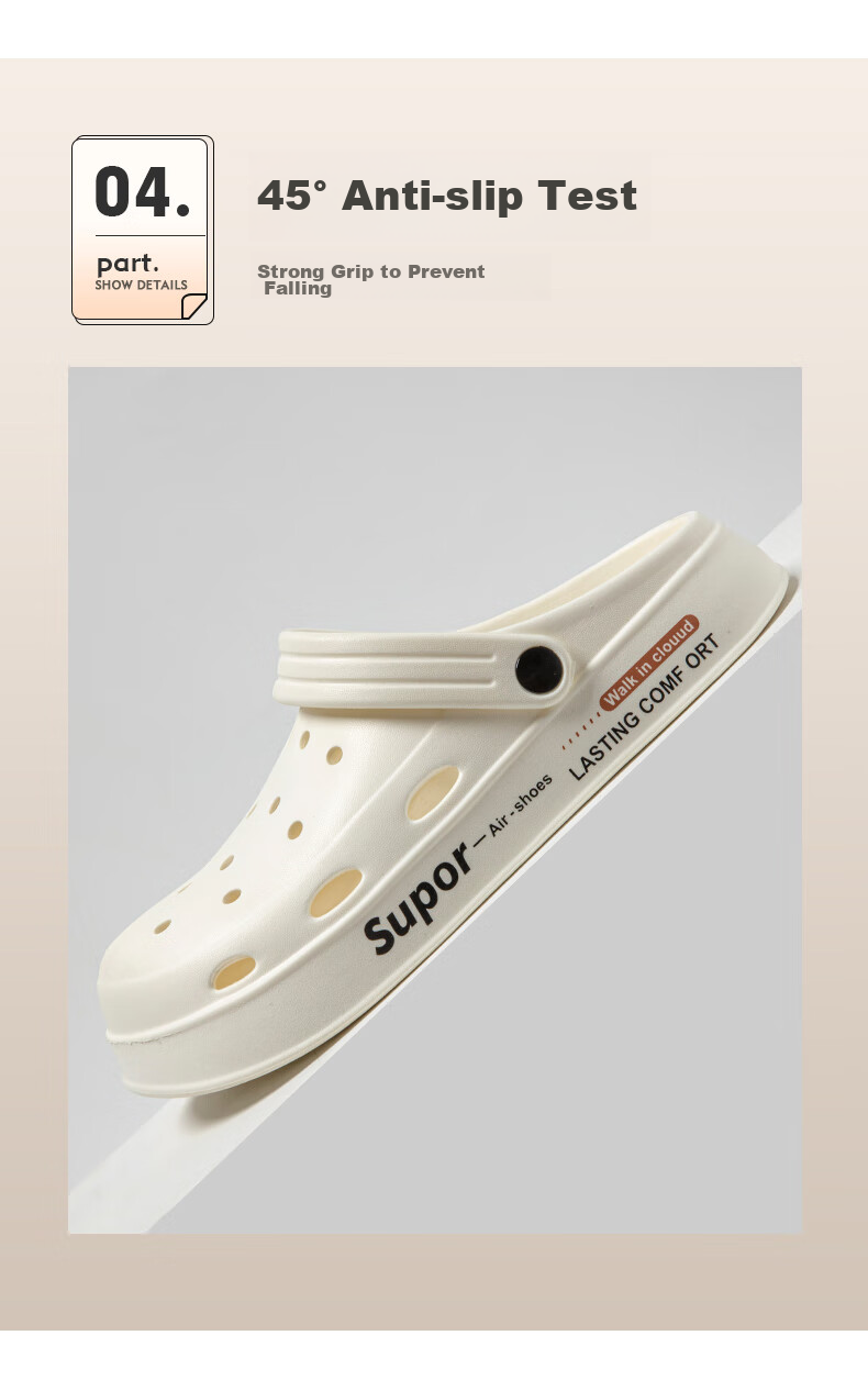 YUZHAOLIN Unisex Couple Beach Clogs Thick Sole Height Increasing Sandals Outdoor Wear YU918 White 9
