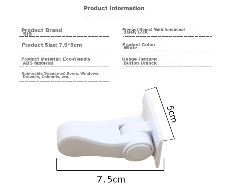 9I9 Door Handle Safety Lock, Baby Safety Lock Catch, Prevents Children from Opening Doors And Windows, Drawer Lock, Pet Lock A14 2
