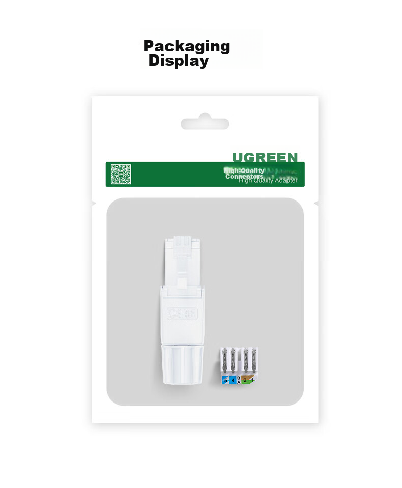 UGREEN CAT5e Ethernet Cable without RJ45 Connectors, Gigabit Network Patch Cord, 50U Gold-Plated CAT5E Unshielded RJ45 Computer Network Cable Connector Crystal Head 45704 32