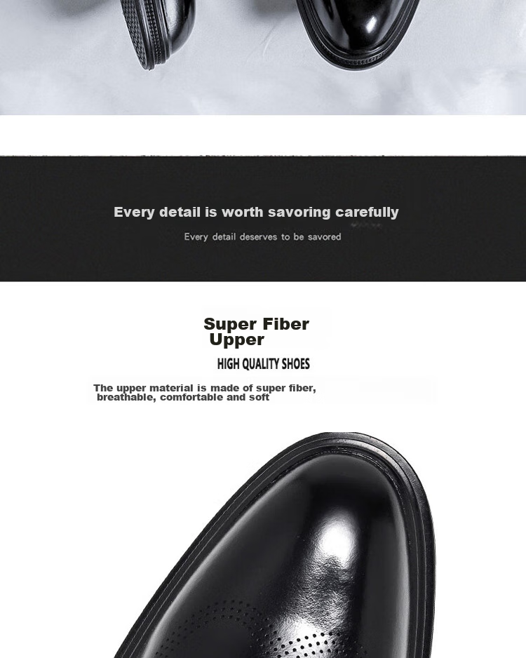PLAYBOY Leather Shoes for Men, Spring/summer 2026 Formal Business Casual Shoes, Fashionable Lightweight Footwear for Men, Black, Size 39 6
