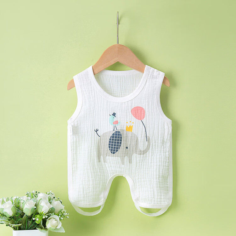 9I9 Baby Belly Cover, Pure Cotton Gauze, Thin Summer Protection for Stomach, Newborn Half-Back Shirt, Baby Belly Wrap with Legs, Sleeping Bag, 2 Pieces A300 15