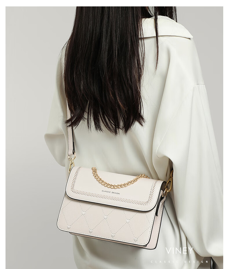 Viney Leather Handbag, Women's Stylish Crossbody Small Square Bag, Light Luxury Shoulder Bag, Practical Birthday And Mother's Day Gift for Mom 1