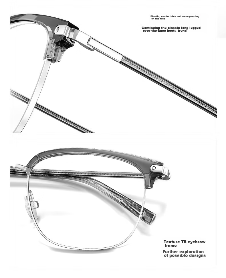 BOLON Eyeglasses, Lightweight Business Versatile Browline Frame, D-Shaped Optical Frame, Can Be Fitted with Prescription Lenses, Myopia Glasses Frame BJ610516 4