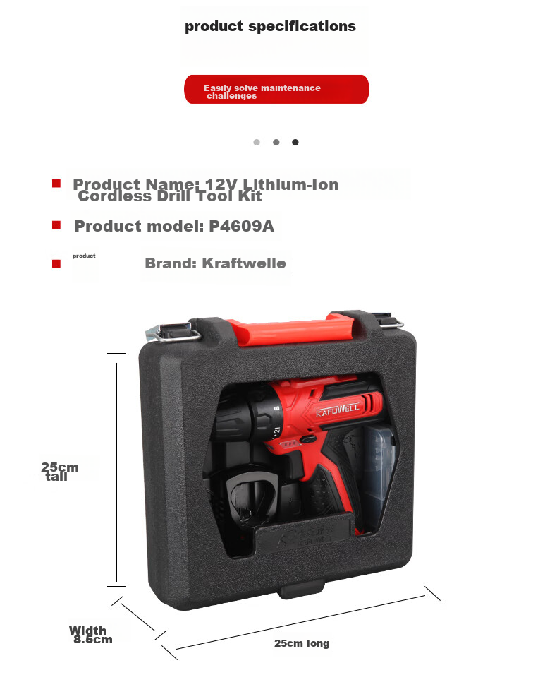 Kafuweier 126-Piece Electric Drill Tool Box Set, Household Double Battery Electric Screwdriver Set, Hardware Tools P3893A 13