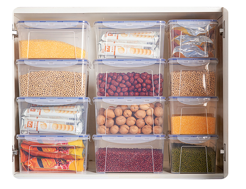 JEKO&JEKO Refrigerator Storage Box, Food-Grade Kitchen Sealed Container, Egg Storage Box, Airtight Storage Box, 5L Capacity, Set of 4 19