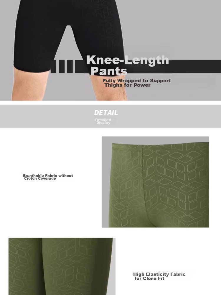 Arena Men's Knee-Length Swim Shorts Five-Point Swimming Trunks Sports Fitness High Elastic Comfortable Training Fitted Durable Knee-Length Swimwear 8